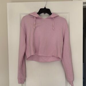 Dusty Pink Relaxed Cropped Long Sleeve Sweatshirt